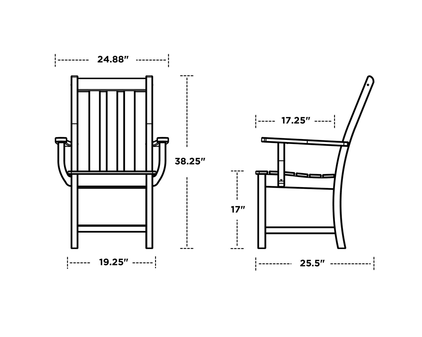 Vineyard Dining Arm Chair Dimensions, image 5