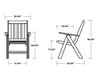 Vineyard Folding Dining Chair Dimensions