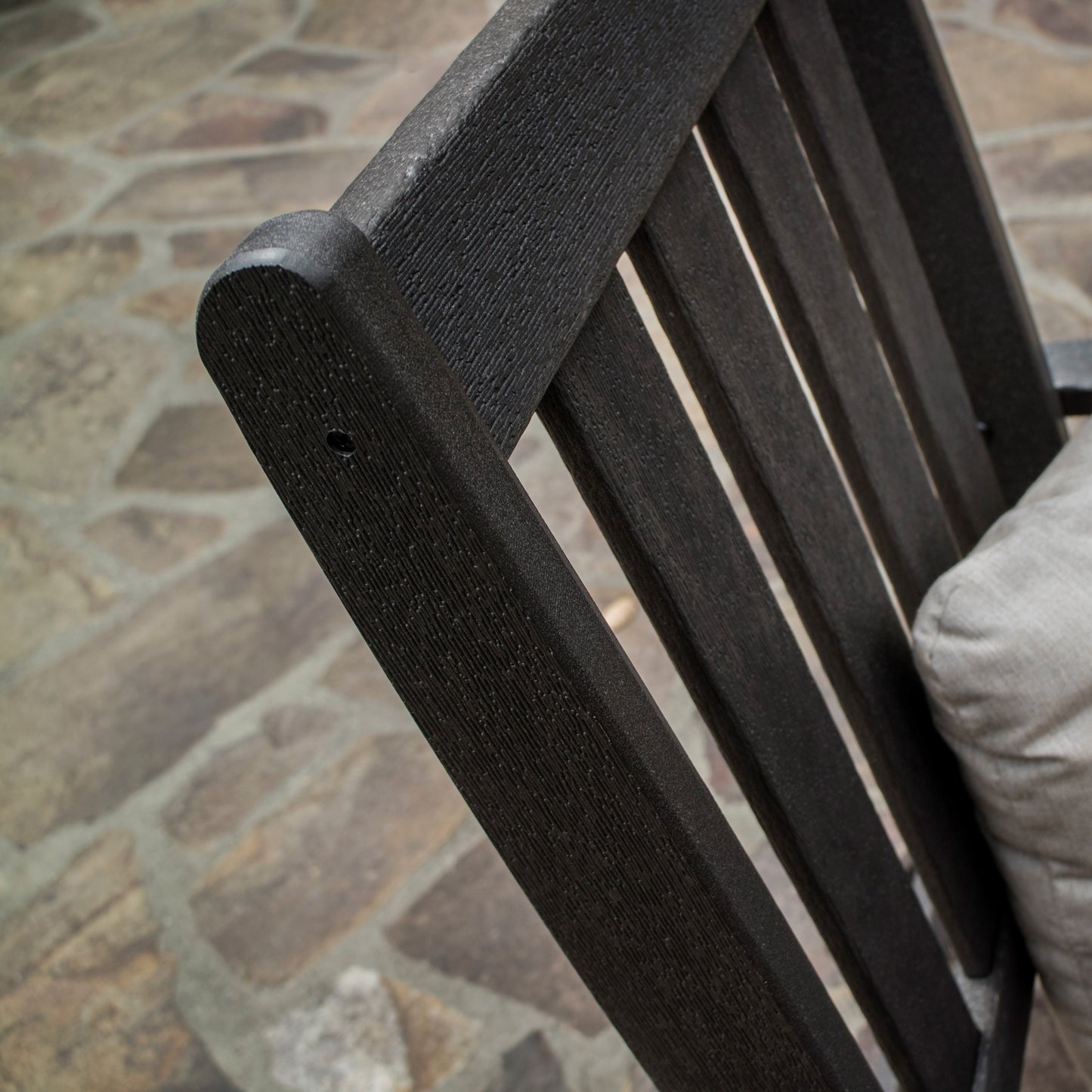 Vineyard Folding Dining Chair Vintage Coffee Detail 2, image 4