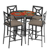 Zinnia 42d Hight Dining w Milano Bar Chairs BK COCOA