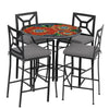 Zinnia 42d Hight Dining w Milano Bar Chairs BK CS