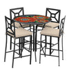 Zinnia 42d Hight Dining w Milano Bar Chairs BK HB