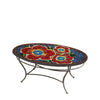 Zinnia Oval Coffee Table Pewter Frame