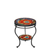 Zinnia Round Double Tiered Side Table Black Frame