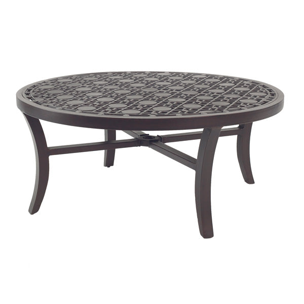 castelle 42 round madera top coffee table