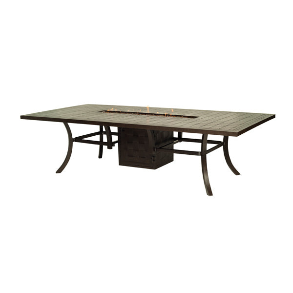 castelle 54 x 108 rectangular classical dining table with firepit 2