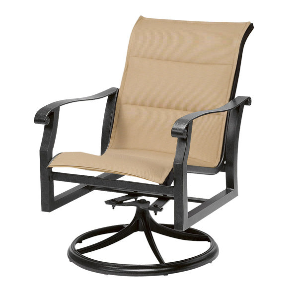 Cortland Padded Sling Swivel Rocker Dining Chair